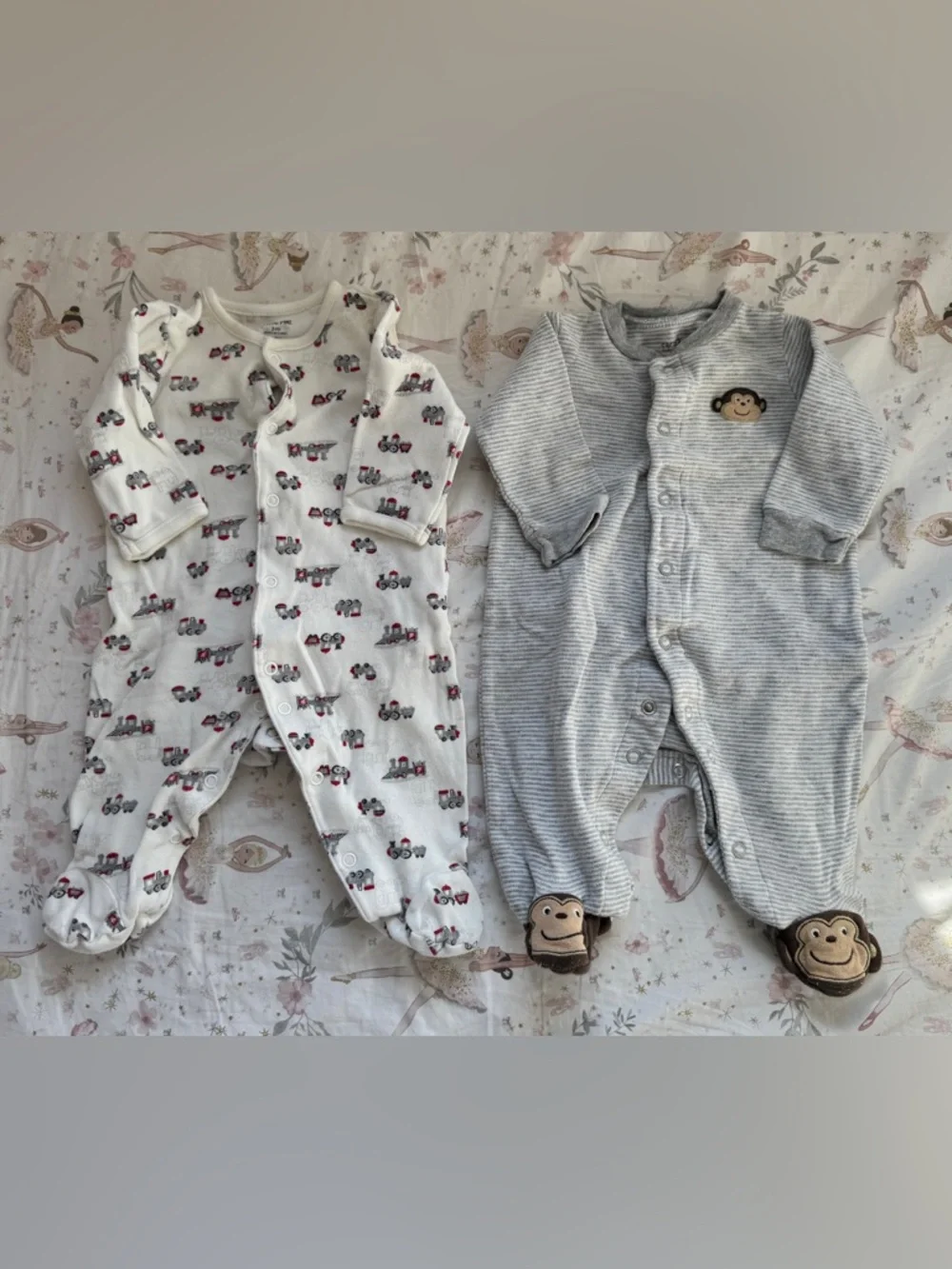 Bundle of Baby Boys Infant Footies Footed Pajamas Sleepers Sz 3 Months - Carters